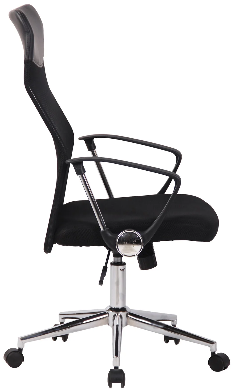 Fauteuil de bureau sur roulettes forme ergonomique hauteur réglable pivotant en maille noir BUR10588