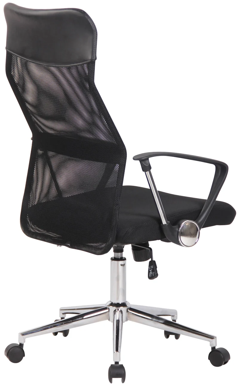 Fauteuil de bureau sur roulettes forme ergonomique hauteur réglable pivotant en maille noir BUR10588