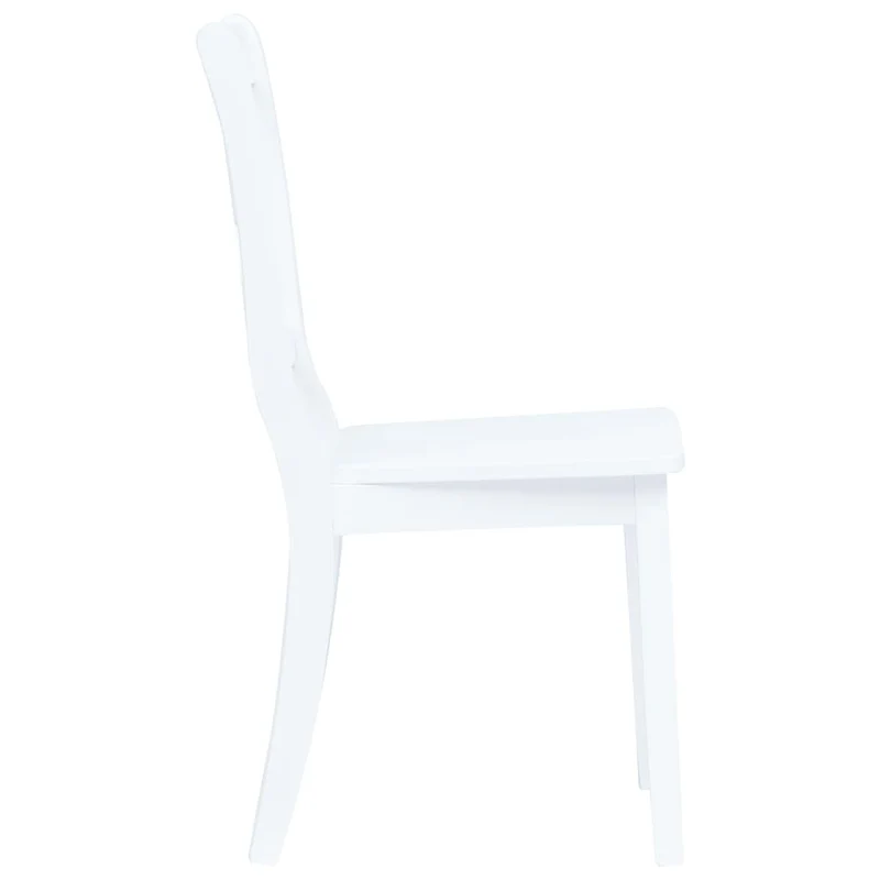 Lot de 2 chaises de salle à manger cuisine design classique blanc bois d'hévéa massif CDS020160