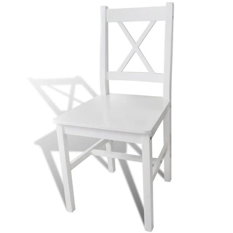 Lot de 6 chaises de salle à manger cuisine en bois blanc style classique CDS022157