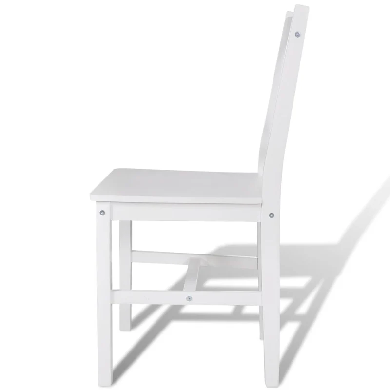 Lot de 6 chaises de salle à manger cuisine en bois blanc style classique CDS022157