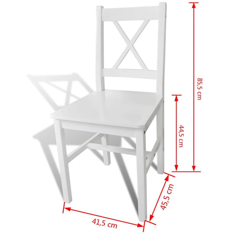 Lot de 6 chaises de salle à manger cuisine en bois blanc style classique CDS022157