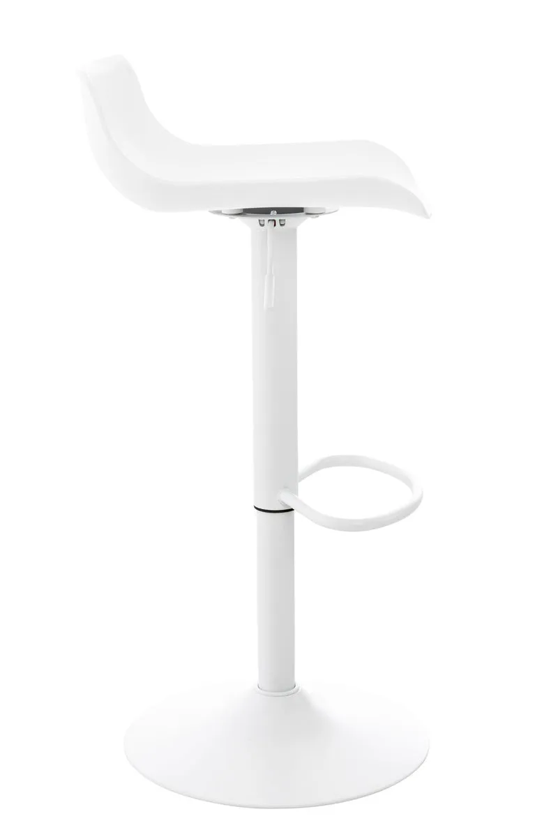 Lot de 2 tabourets de bar hauteur réglable design contemporain en plastique blanc pieds trompette blanc TDB10286