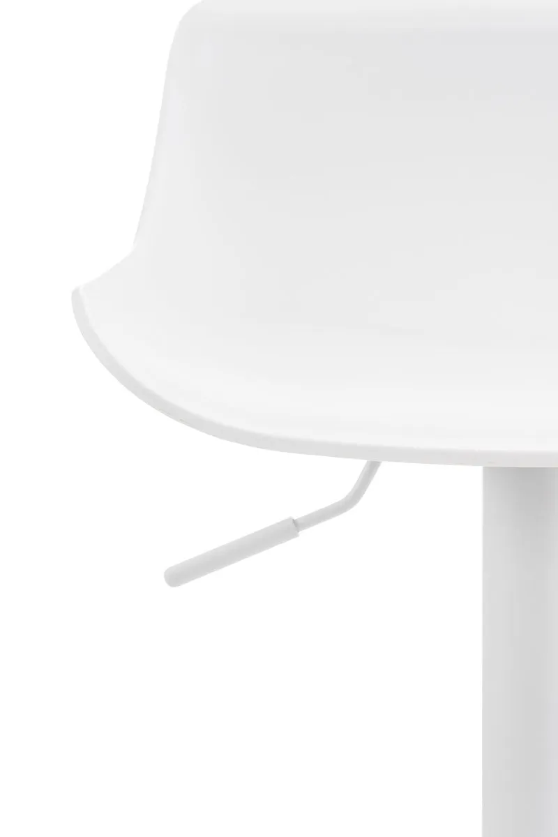 Lot de 2 tabourets de bar hauteur réglable design contemporain en plastique blanc pieds trompette blanc TDB10286