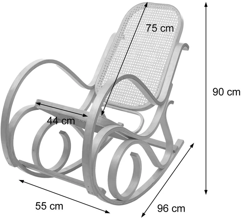 Fauteuil à bascule rocking chair en bois clair assise en tissu marron FAB040006