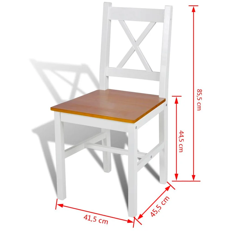 Lot de 6 chaises de salle à manger cuisine design classique Pinède blanc CDS022158