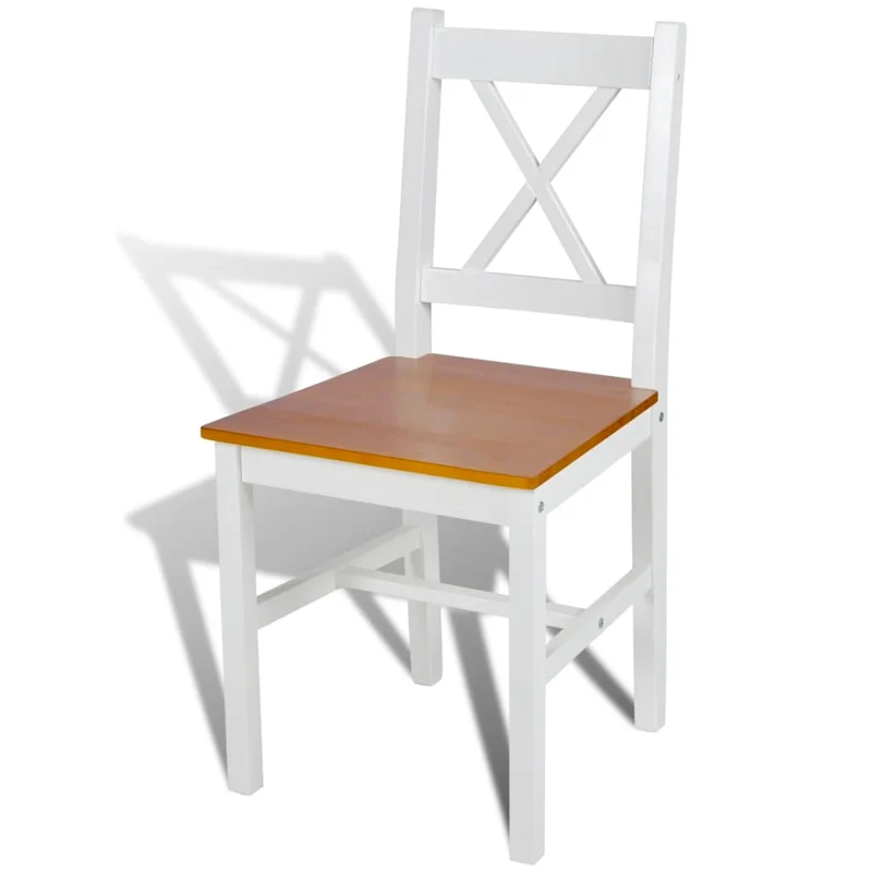 Lot de 2 chaises de salle à manger cuisine design classique bois de pin blanc CDS020167
