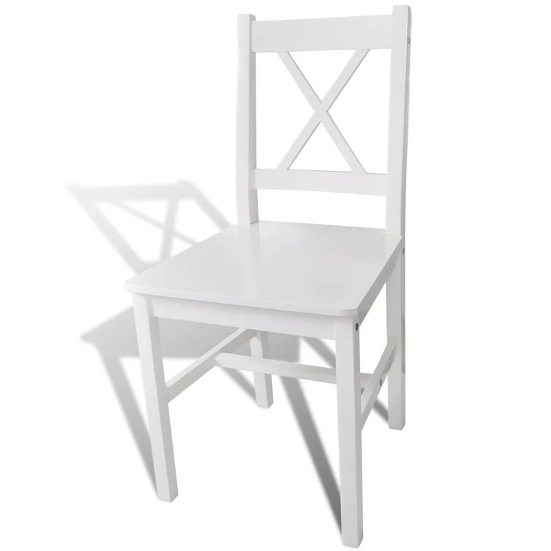 Lot de 2 chaises de salle à manger cuisine design classique bois de pin blanc CDS020166