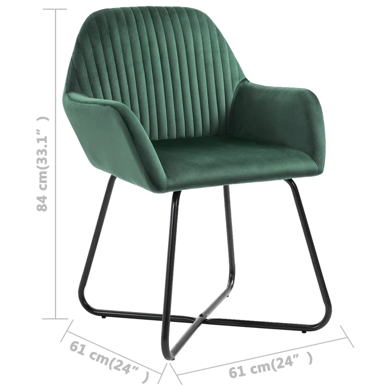 Lot de 2 chaises de salle à manger cuisine design moderne velours vert CDS021136