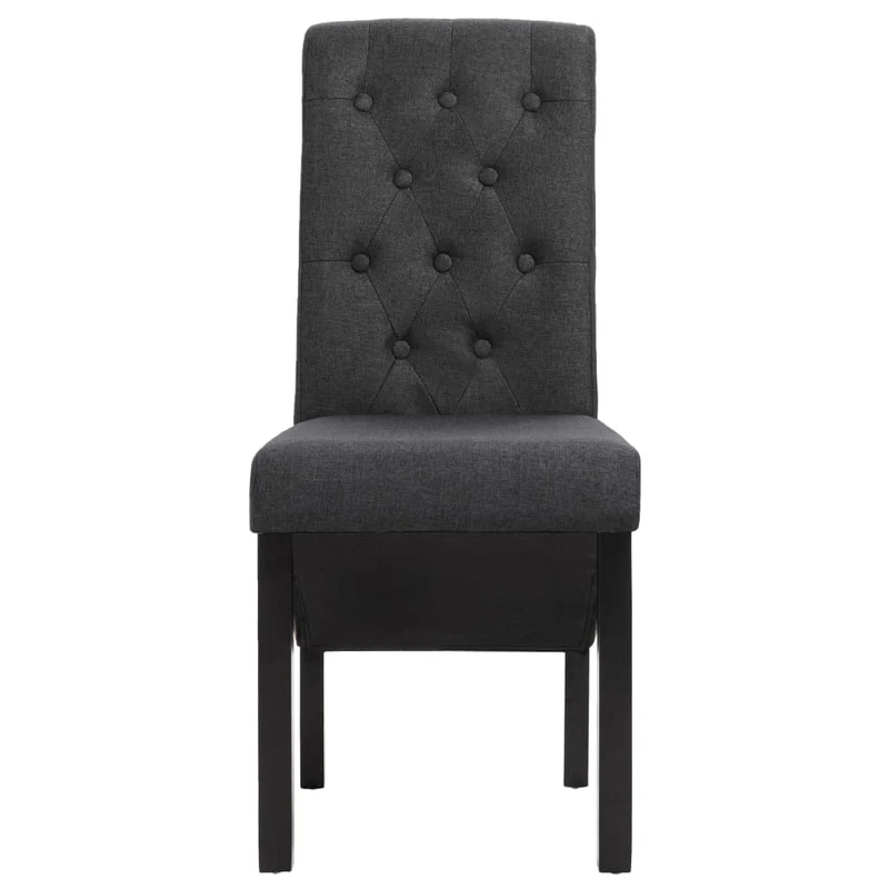 Lot de 2 chaises de salle à manger cuisine design intemporel tissu gris foncé CDS020539