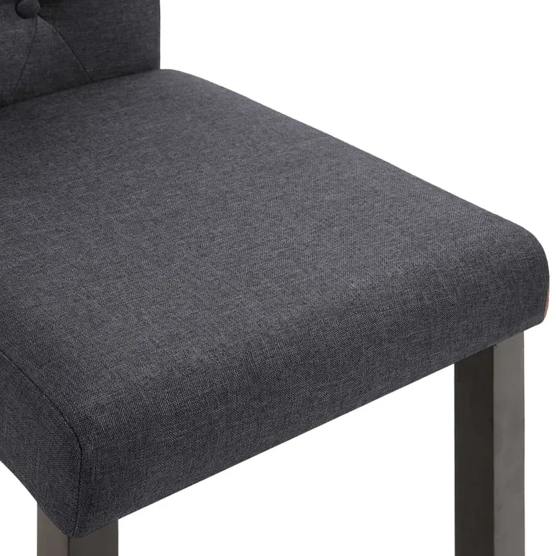 Lot de 2 chaises de salle à manger cuisine design intemporel tissu gris foncé CDS020539