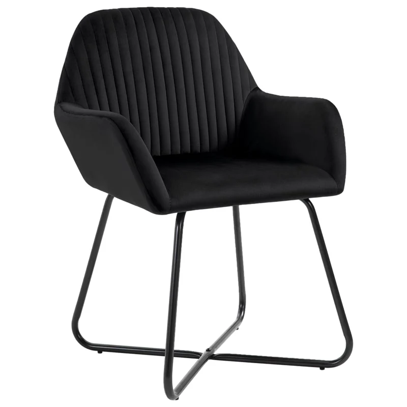 Lot de 2 chaises de salle à manger cuisine design moderne velours noir CDS020898