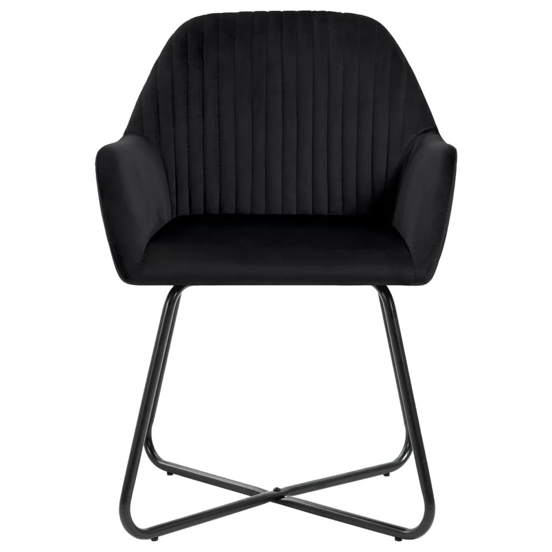 Lot de 2 chaises de salle à manger cuisine design moderne velours noir CDS020898