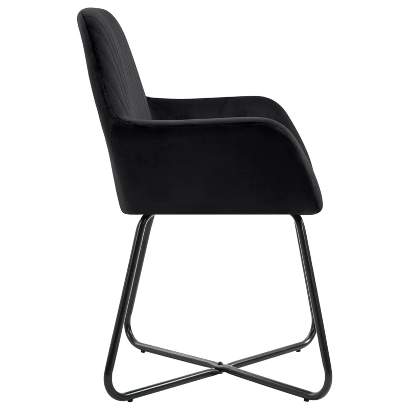 Lot de 2 chaises de salle à manger cuisine design moderne velours noir CDS020898