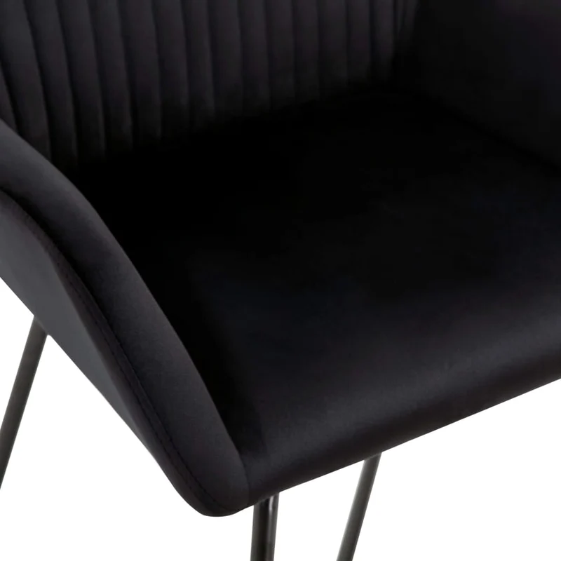 Lot de 2 chaises de salle à manger cuisine design moderne velours noir CDS020898