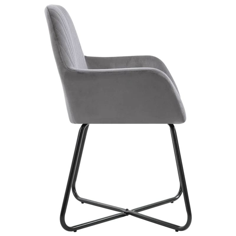 Lot de 2 chaises de salle à manger cuisine design moderne velours gris CDS020620