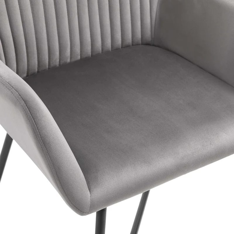 Lot de 2 chaises de salle à manger cuisine design moderne velours gris CDS020620