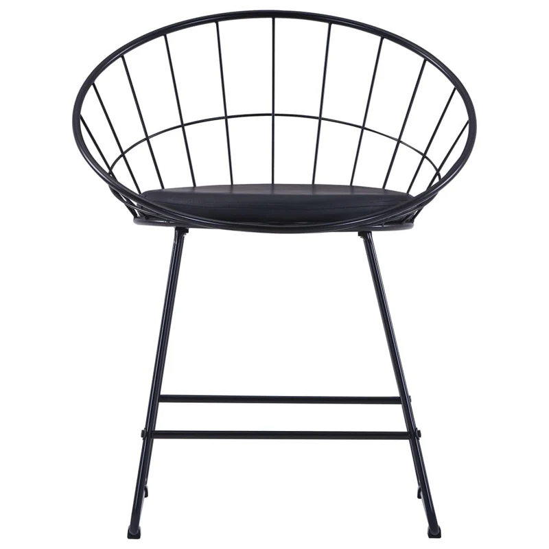 Lot de 2 chaises de salle à manger cuisine design moderne acier noir CDS020792