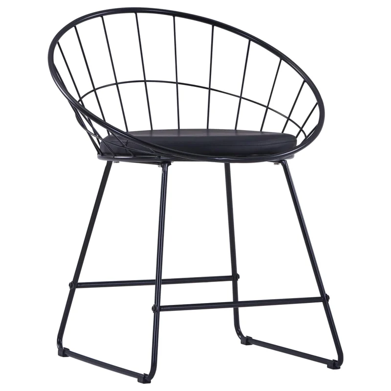 Lot de 2 chaises de salle à manger cuisine design moderne acier noir CDS020792