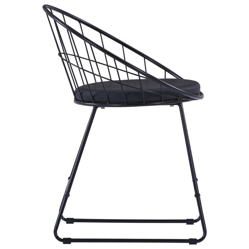 Lot de 2 chaises de salle à manger cuisine design moderne acier noir CDS020792