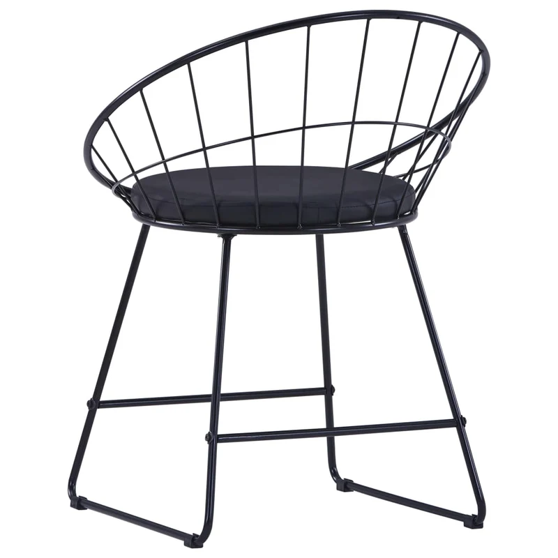 Lot de 2 chaises de salle à manger cuisine design moderne acier noir CDS020792