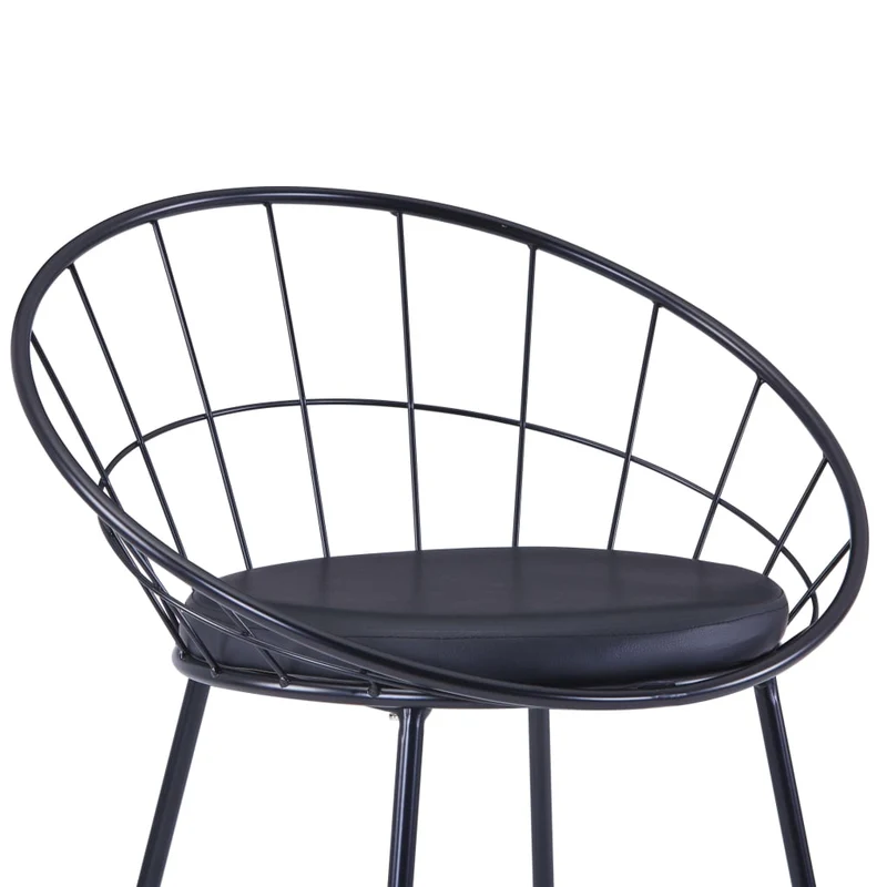 Lot de 2 chaises de salle à manger cuisine design moderne acier noir CDS020792