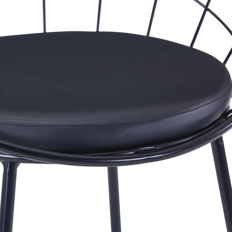 Lot de 2 chaises de salle à manger cuisine design moderne acier noir CDS020792