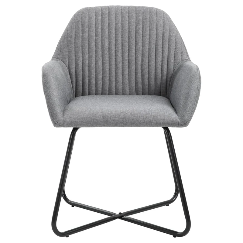 Lot de 2 chaises de salle à manger cuisine design moderne tissu gris clair CDS020488