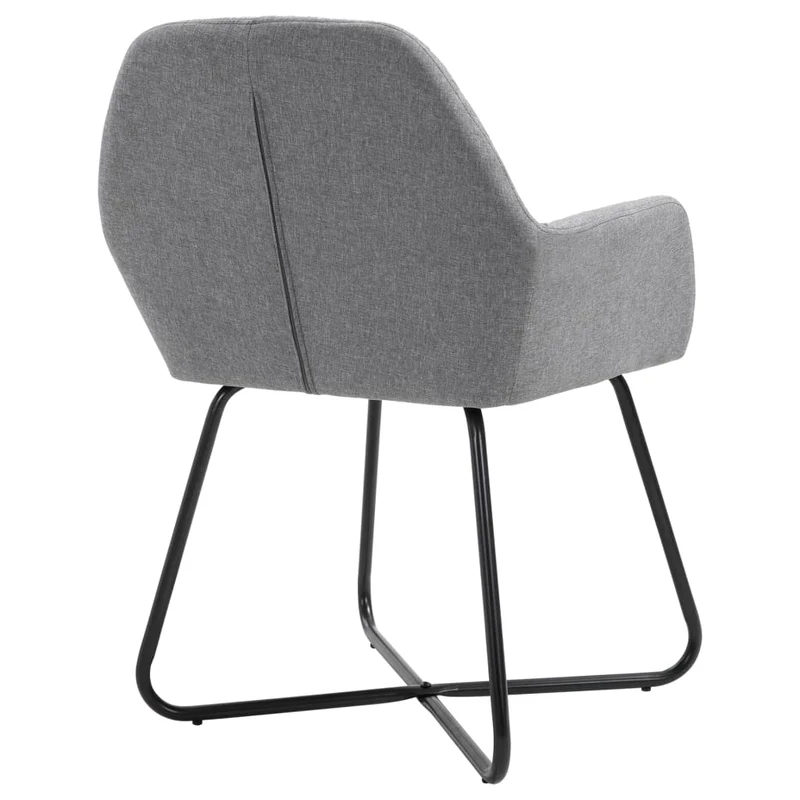 Lot de 2 chaises de salle à manger cuisine design moderne tissu gris clair CDS020488