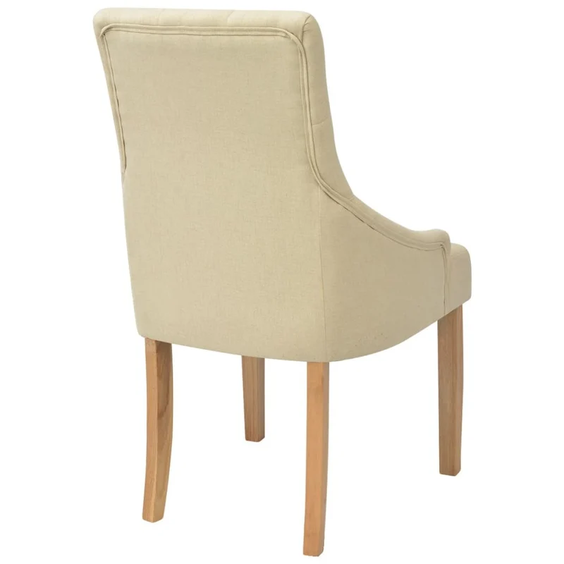 Lot de 6 chaises de salle à manger cuisine design luxueux tissu crème CDS022366