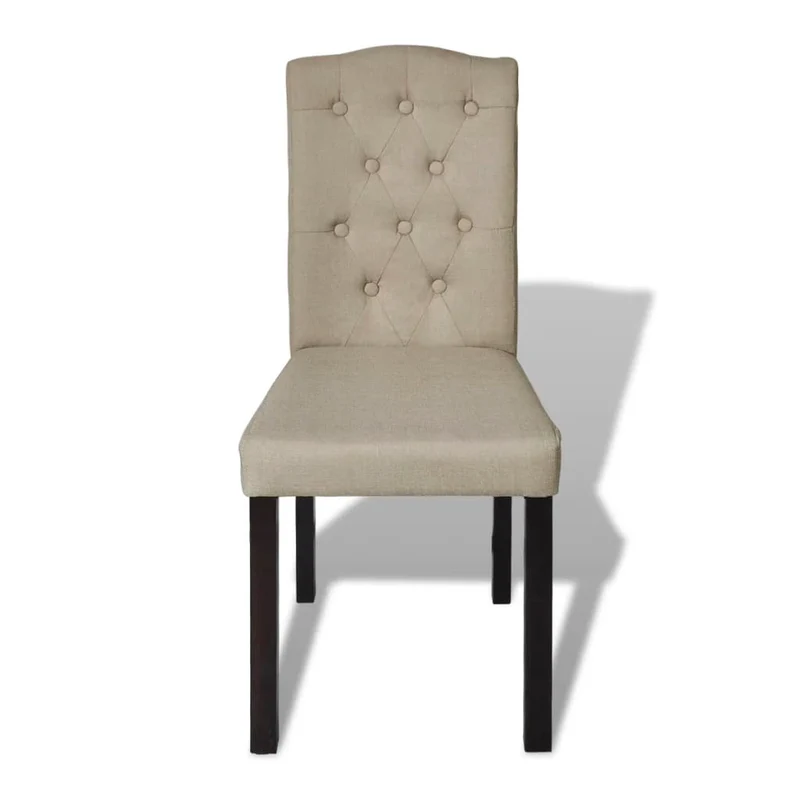 Lot de 4 chaises de salle à manger cuisine dossier capitonné poil de chameau tissu CDS021911