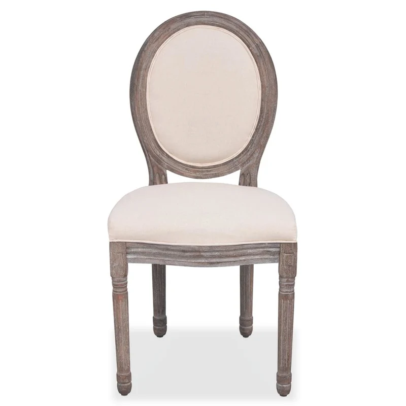 Lot de 4 chaises de salle à manger cuisine design classique en tissu crème CDS021469