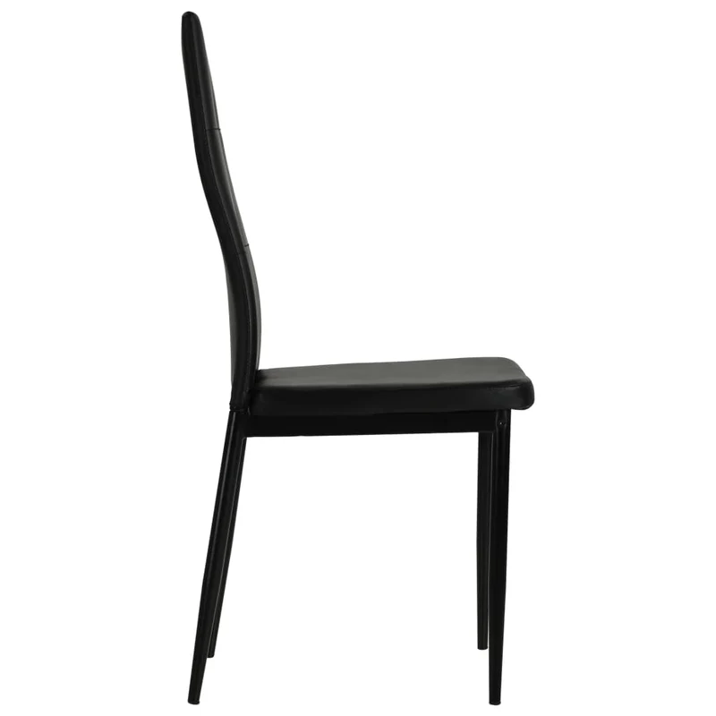 Lot de 4 chaises de salle à manger cuisine confortable et moderne dossier cristaux en synthétique noir CDS021807