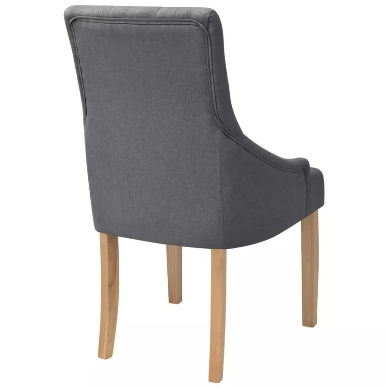 Lot de 2 chaises de salle à manger cuisine style moderne dossier capitonné en tissu gris foncé CDS020531