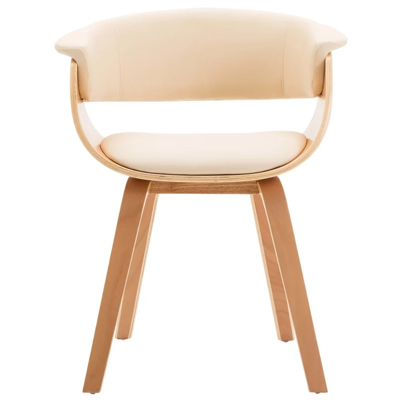 Chaise de salle à manger crème bois courbé et synthétique CDS020024