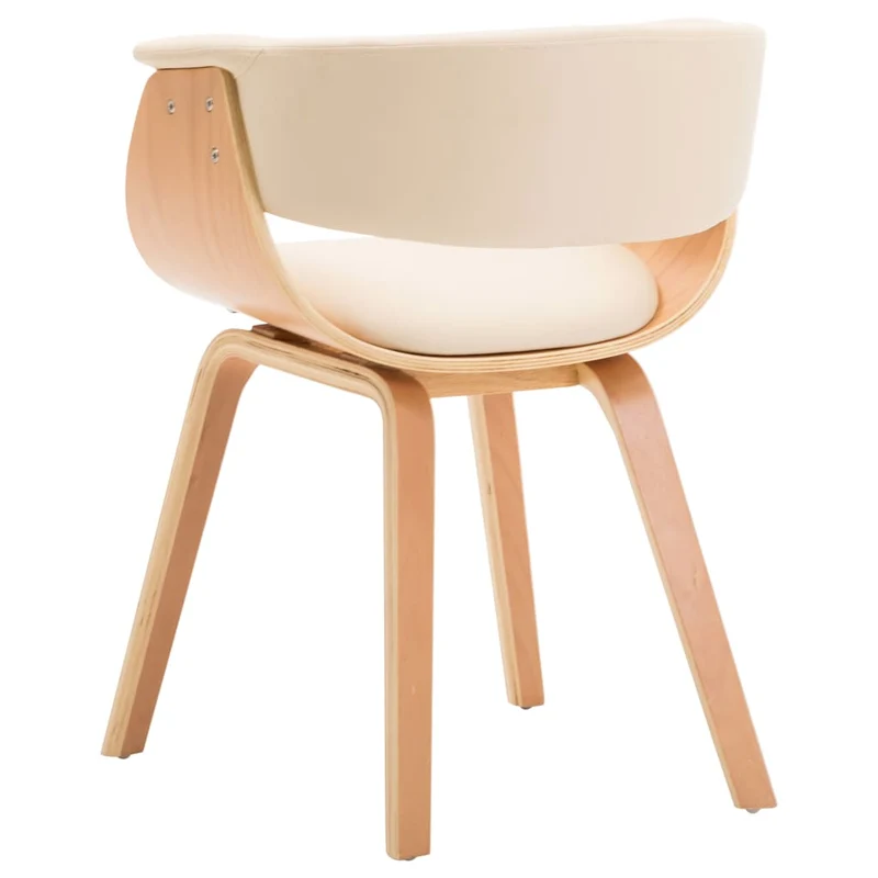 Chaise de salle à manger crème bois courbé et synthétique CDS020024