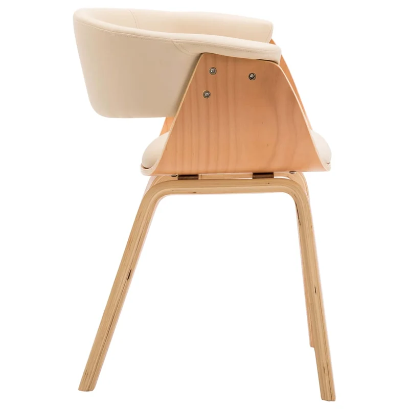 Chaise de salle à manger crème bois courbé et synthétique CDS020024