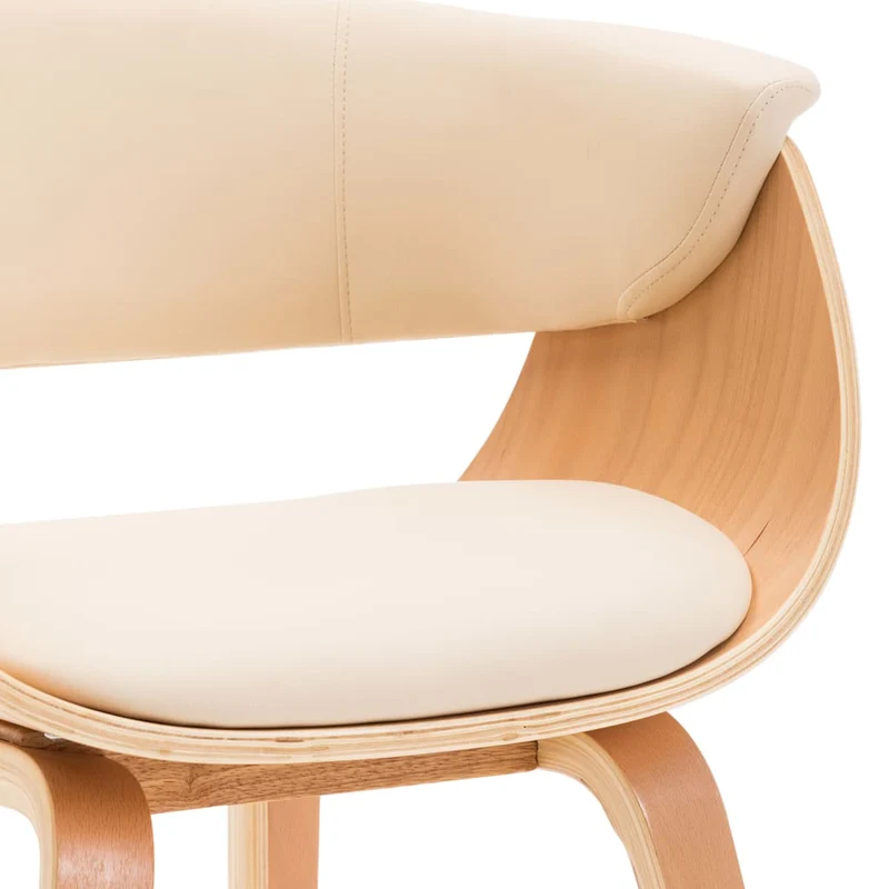 Chaise de salle à manger crème bois courbé et synthétique CDS020024
