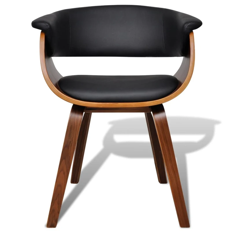 Chaise de salle à manger confort optimal bois courbé et synthétique noir CDS020018