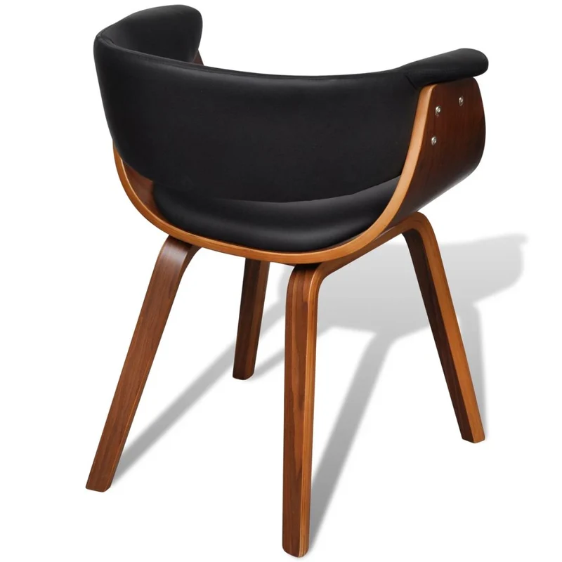 Chaise de salle à manger confort optimal bois courbé et synthétique noir CDS020018