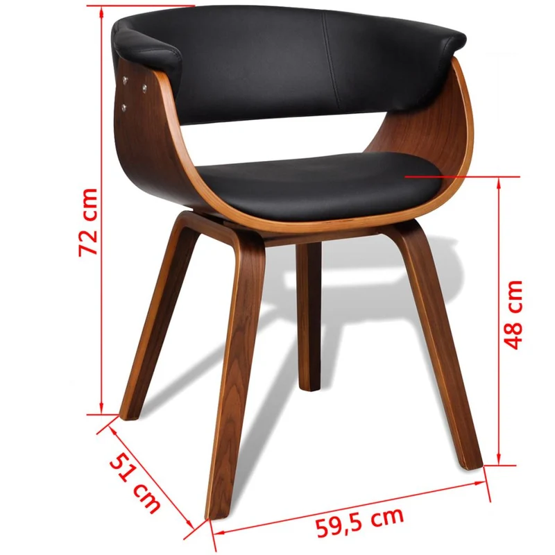Chaise de salle à manger confort optimal bois courbé et synthétique noir CDS020018