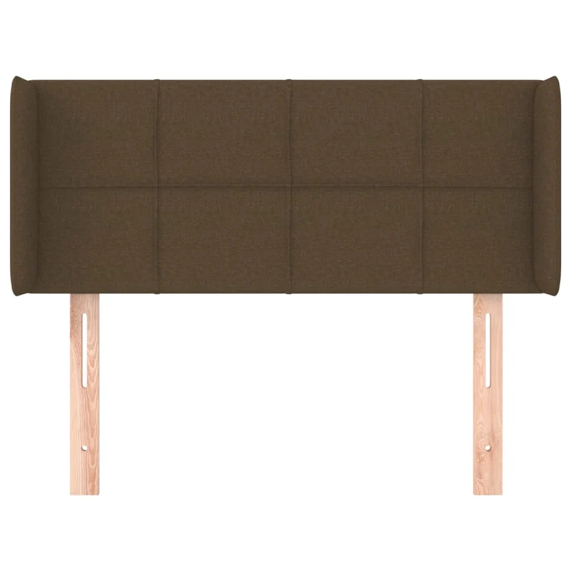 Tête de lit accessoire couchage chambre à coucher meuble avec rebord latéral 103 x 16 x 78/88 cm tissu marron foncé TDL0204769