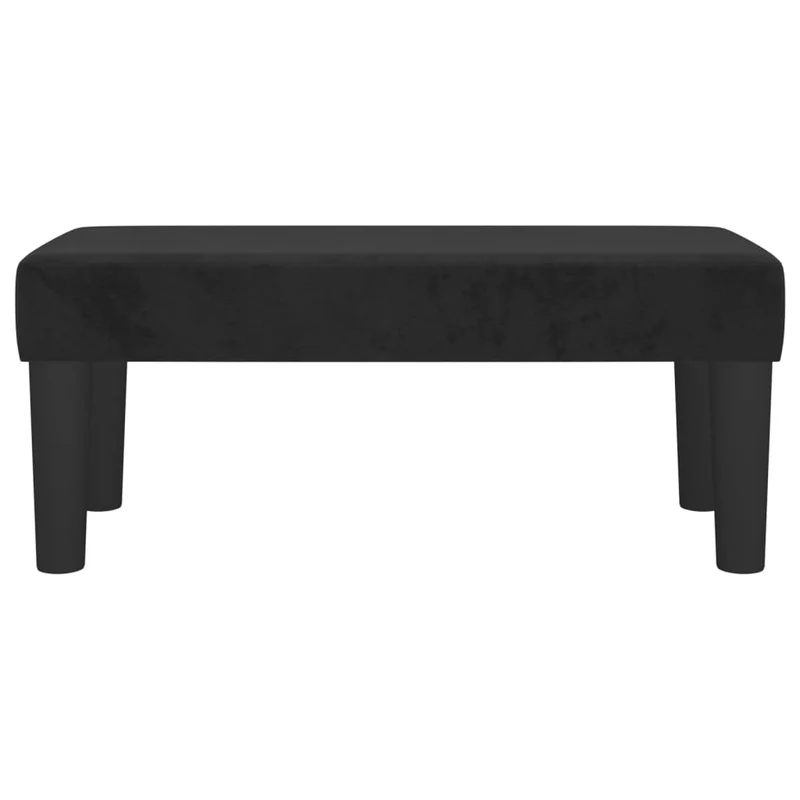 Banc bout de lit design classique 70 x 30 x 30 cm en velours noir et MDF DEC024682