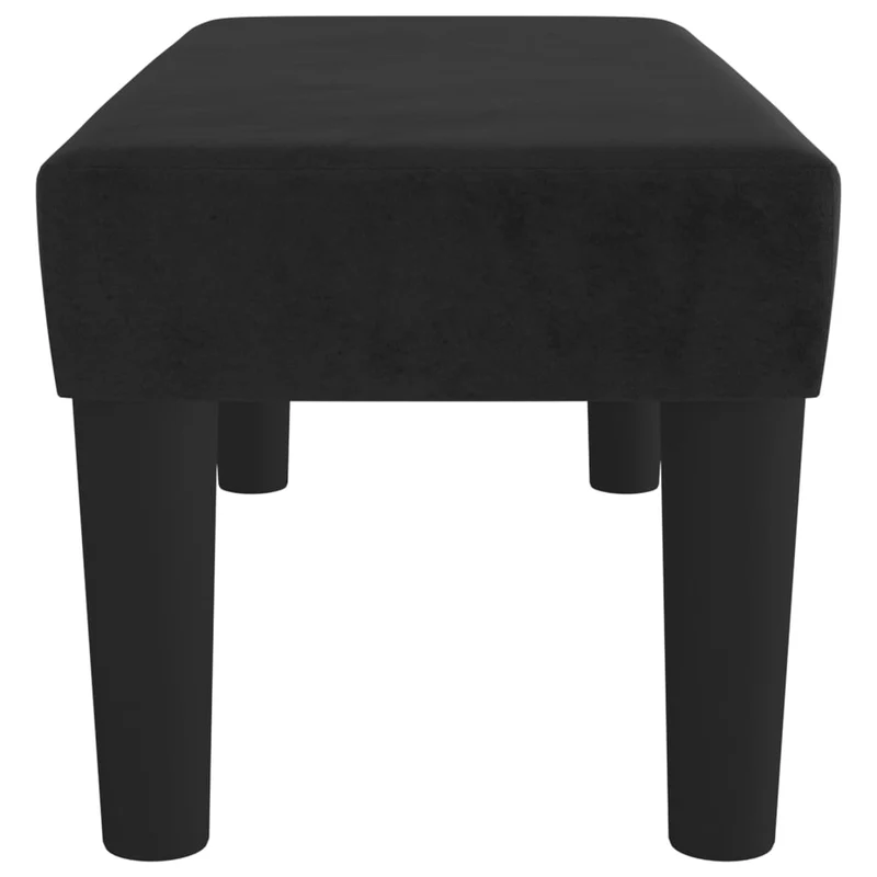 Banc bout de lit design classique 70 x 30 x 30 cm en velours noir et MDF DEC024682