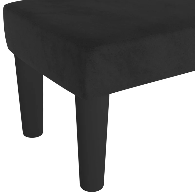 Banc bout de lit design classique 70 x 30 x 30 cm en velours noir et MDF DEC024682