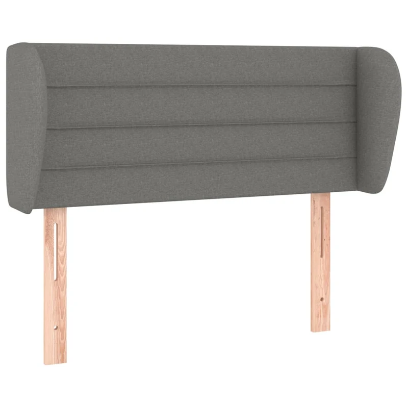 Tête de lit accessoire couchage chambre à coucher meuble avec rebord latéral 103 x 23 x 78/88 cm tissu gris foncé TDL0205033