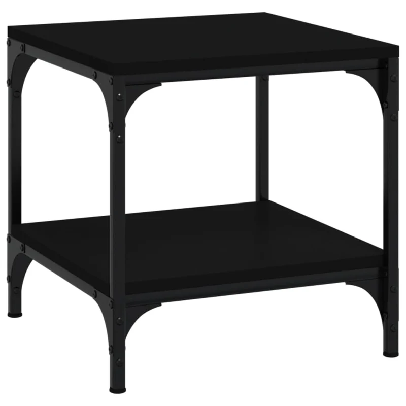 Lot de 2 tables d'appoint 40 x 40 x 40 cm bois d'ingénierie noir DEC031313