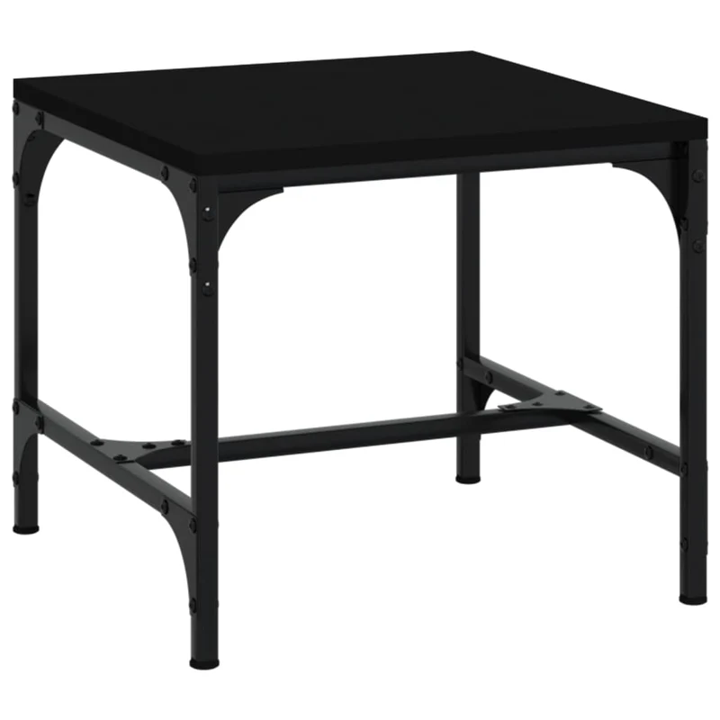 Lot de 2 tables d'appoint 40 x 40 x 35 cm bois d'ingénierie noir DEC031312