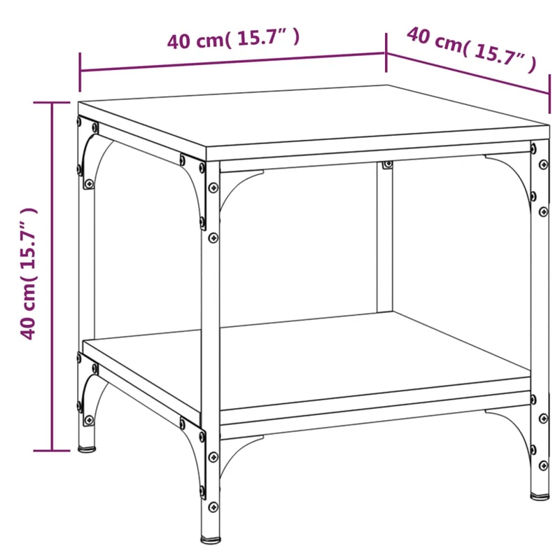 Lot de 2 tables d'appoint 40 x 40 x 40 cm bois ingénierie couleur chêne DEC031310