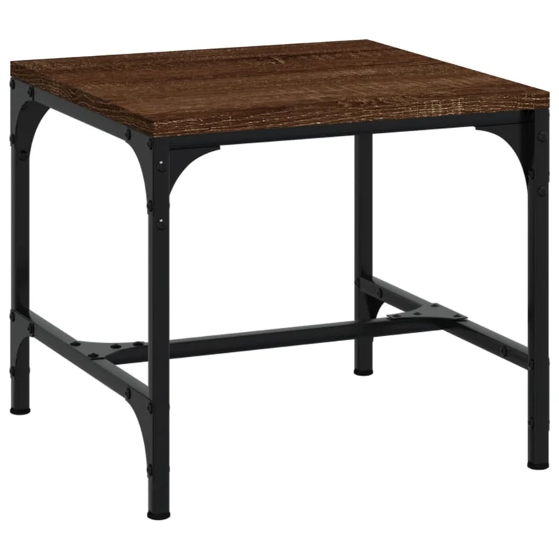 Lot de 2 tables d'appoint 40 x 40 x 35 cm bois ingénierie couleur chêne marron DEC031306